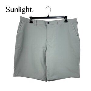 George Mens Light Gray Shorts SZ 42 Nylon Blend Golf Outdoor Activewear 9 inseam
